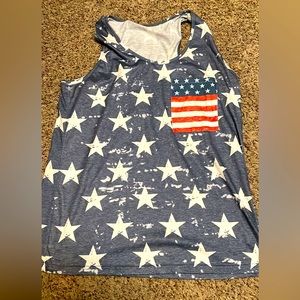 VGUC Red white and blue boutique tank top size large